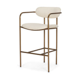 Parker Cream Fabric Seat Gold Metal Counter Stool from Mercana - Luna Furniture