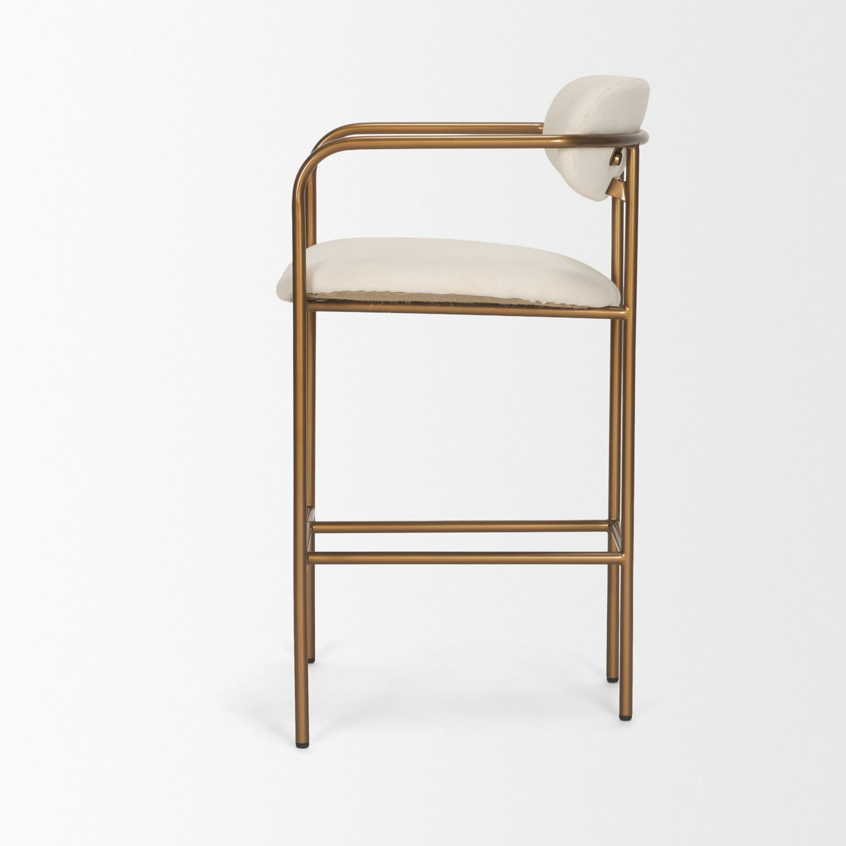 Parker Cream Fabric Seat Gold Metal Counter Stool from Mercana - Luna Furniture