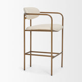 Parker Cream Fabric Seat Gold Metal Counter Stool from Mercana - Luna Furniture