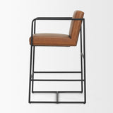 Stamford 36" Brown Leather Seat w/ Wood Back, Metal Frame Counter Stool from Mercana - Luna Furniture