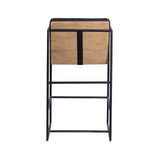 Stamford 36" Total Height Black Leather Seat w/ Wood Back Metal Counter Stool from Mercana - Luna Furniture