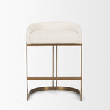 Hollyfield II Cream Fabric Seat W/ Gold Metal Base Counter Stool from Mercana - Luna Furniture