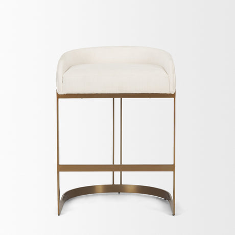 Hollyfield II Cream Fabric Seat W/ Gold Metal Base Counter Stool from Mercana - Luna Furniture