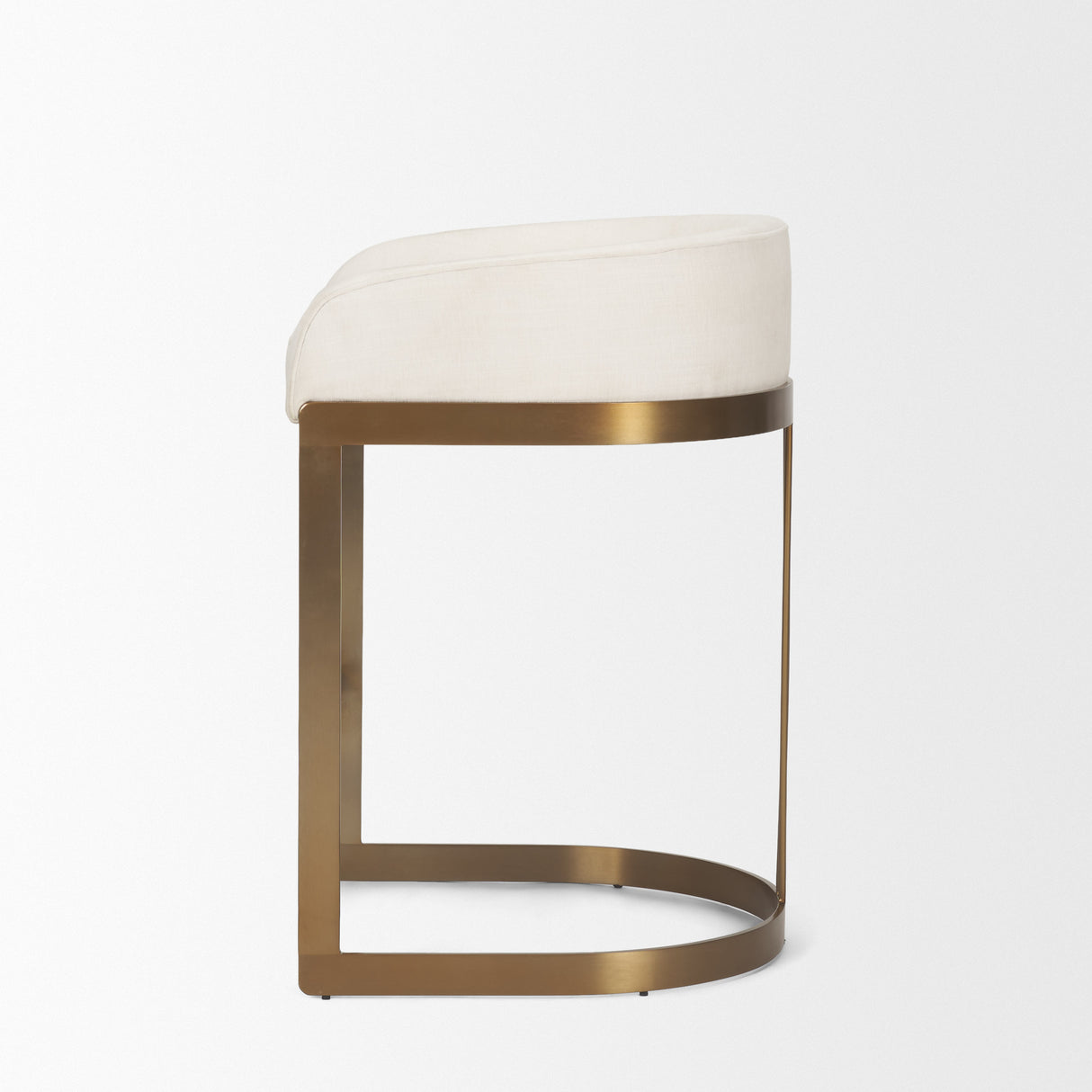 Hollyfield II Cream Fabric Seat W/ Gold Metal Base Counter Stool from Mercana - Luna Furniture