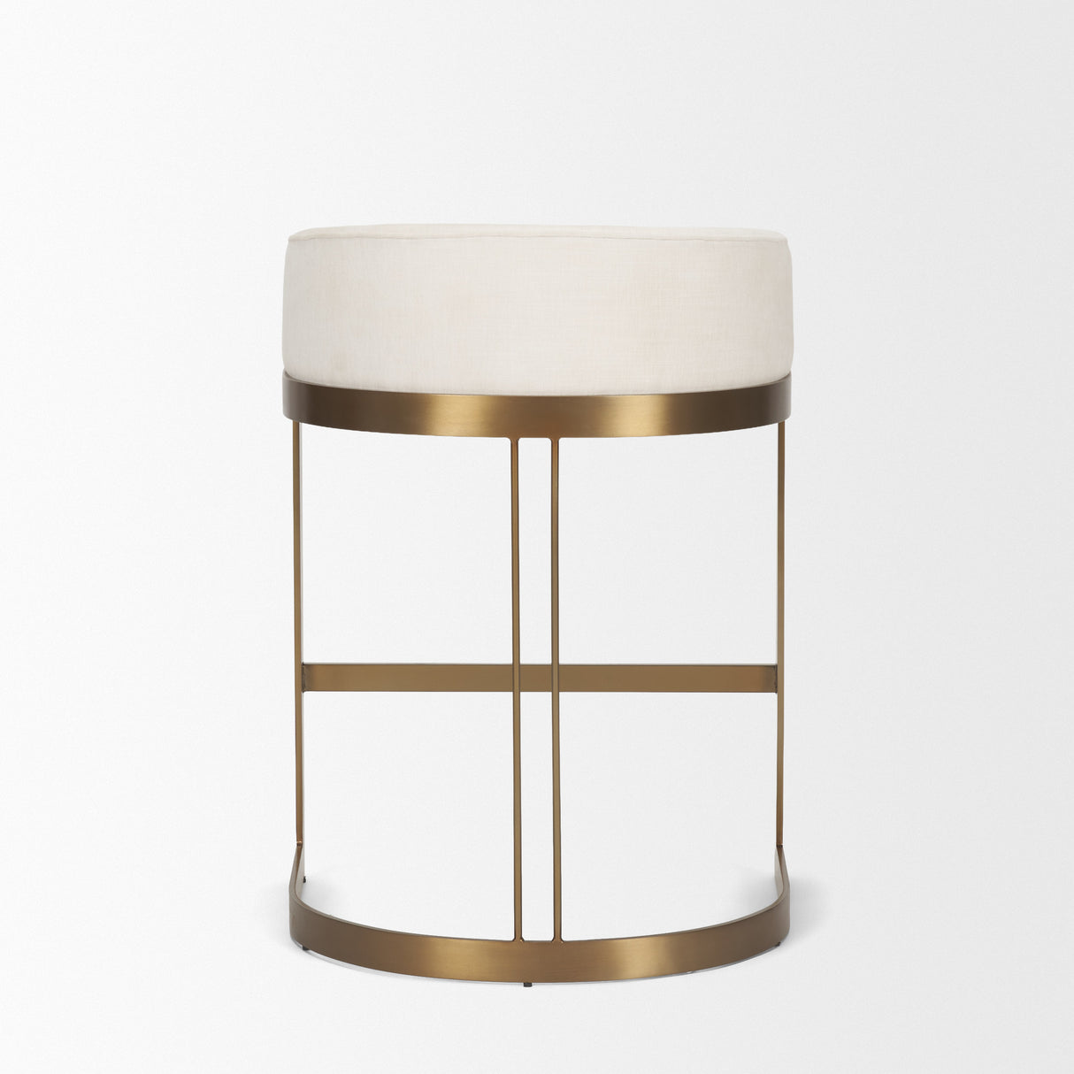Hollyfield II Cream Fabric Seat W/ Gold Metal Base Counter Stool from Mercana - Luna Furniture