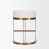 Hollyfield II Cream Fabric Seat W/ Gold Metal Base Counter Stool from Mercana - Luna Furniture