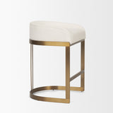 Hollyfield II Cream Fabric Seat W/ Gold Metal Base Counter Stool from Mercana - Luna Furniture