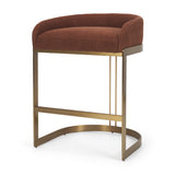 Hollyfield Backless 28.7in Seat Bar Stool | Burgundy Fabric w/ Metal from Mercana - Luna Furniture