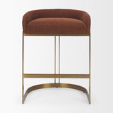 Hollyfield Backless 28.7in Seat Bar Stool | Burgundy Fabric w/ Metal from Mercana - Luna Furniture