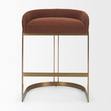 Hollyfield Backless 28.7in Seat Bar Stool | Burgundy Fabric w/ Metal from Mercana - Luna Furniture