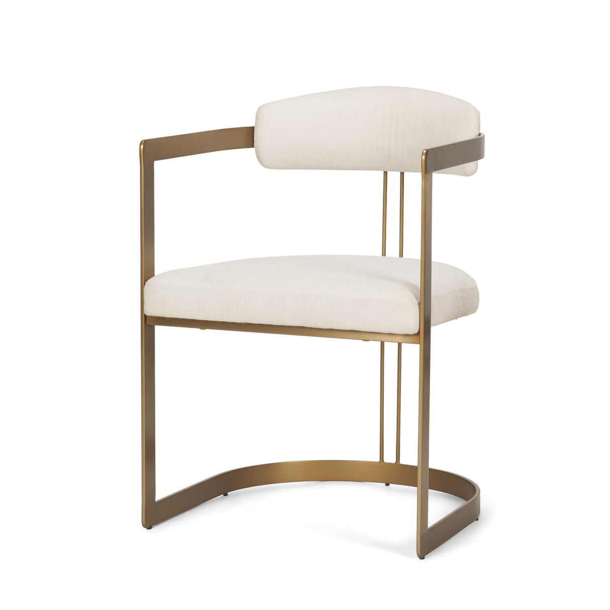 Hollyfield II Cream Fabric Seat W/ Gold Iron Frame Dining Chair from Mercana - Luna Furniture