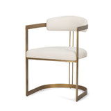 Hollyfield II Cream Fabric Seat W/ Gold Iron Frame Dining Chair from Mercana - Luna Furniture