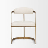 Hollyfield II Cream Fabric Seat W/ Gold Iron Frame Dining Chair from Mercana - Luna Furniture