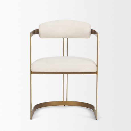 Hollyfield II Cream Fabric Seat W/ Gold Iron Frame Dining Chair from Mercana - Luna Furniture