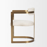 Hollyfield II Cream Fabric Seat W/ Gold Iron Frame Dining Chair from Mercana - Luna Furniture