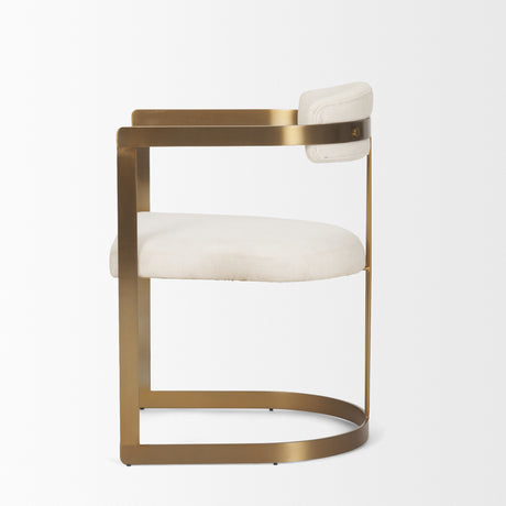 Hollyfield II Cream Fabric Seat W/ Gold Iron Frame Dining Chair from Mercana - Luna Furniture