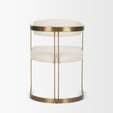 Hollyfield II Cream Fabric Seat W/ Gold Iron Frame Dining Chair from Mercana - Luna Furniture