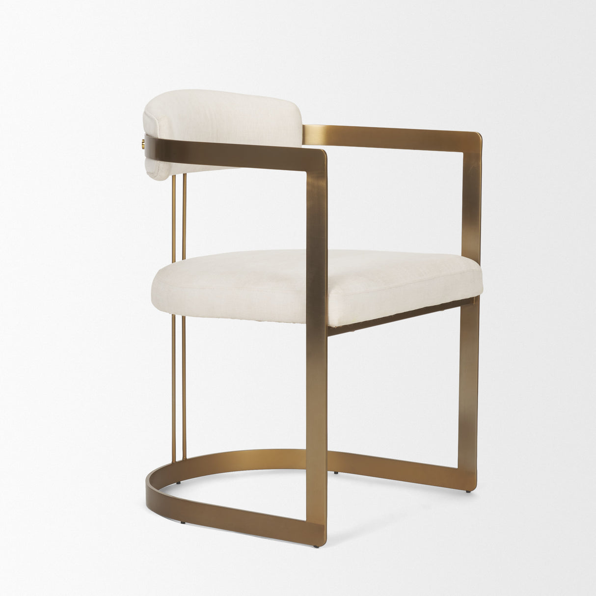 Hollyfield II Cream Fabric Seat W/ Gold Iron Frame Dining Chair from Mercana - Luna Furniture