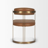 Hollyfield I Brown Leather Seat Gold Iron Frame Dining Chair from Mercana - Luna Furniture