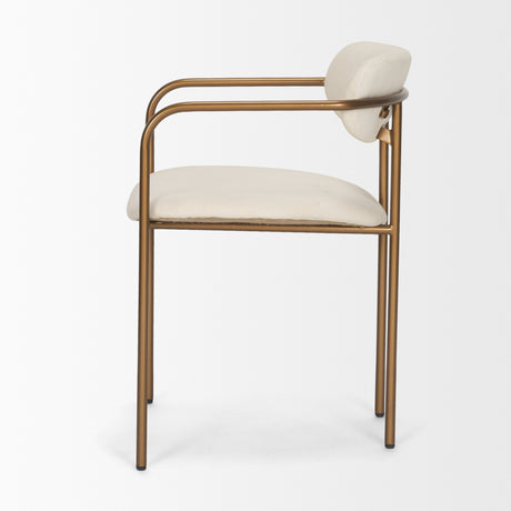 Parker I Cream Fabric Seat Gold Metal Frame Dining Chair, Set of 2 from Mercana - Luna Furniture
