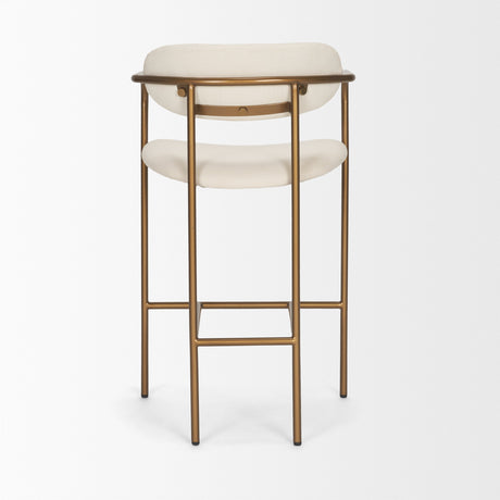 Parker Cream Fabric Seat Gold Metal Counter Stool from Mercana - Luna Furniture