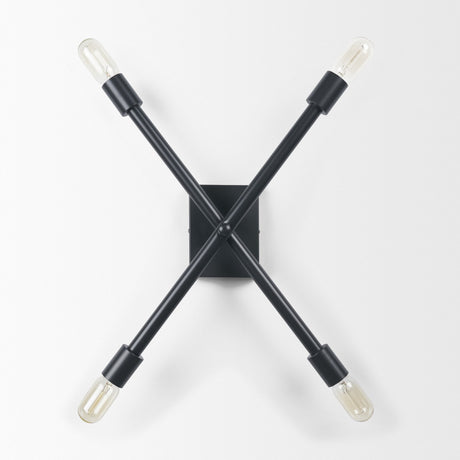 Xendi 4x25 Black Toned Metal Sputnik Wall Sconce from Mercana - Luna Furniture