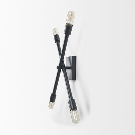 Xendi 4x25 Black Toned Metal Sputnik Wall Sconce from Mercana - Luna Furniture