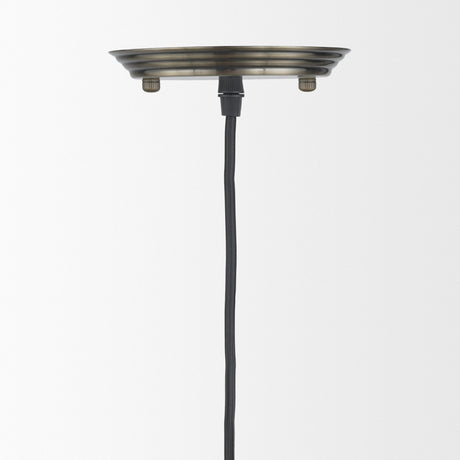 Hines I 4x8 Antiqued-Brass Metal Cage Pendant Light from Mercana - Luna Furniture