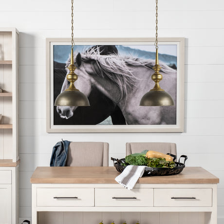 Capsa 17x29 Antique Gold and Silver Toned Metal Dome Pendant Light from Mercana - Luna Furniture