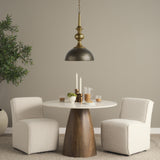 Capsa 17x29 Antique Gold and Silver Toned Metal Dome Pendant Light from Mercana - Luna Furniture