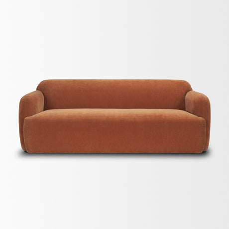 Saga Stonewashed Rust Chenille Fabric 3 Seater Sofa from Mercana - Luna Furniture