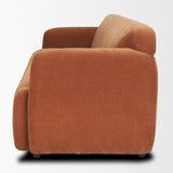 Saga Stonewashed Rust Chenille Fabric 3 Seater Sofa from Mercana - Luna Furniture