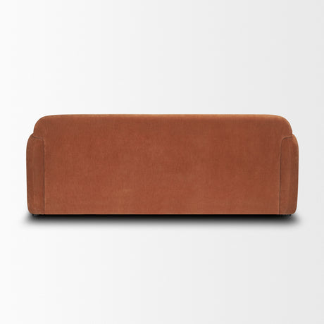 Saga Stonewashed Rust Chenille Fabric 3 Seater Sofa from Mercana - Luna Furniture