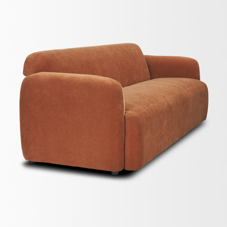 Saga Stonewashed Rust Chenille Fabric 3 Seater Sofa from Mercana - Luna Furniture