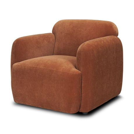 Saga Stonewashed Rust Chenille Fabric Upholstered Chair from Mercana - Luna Furniture