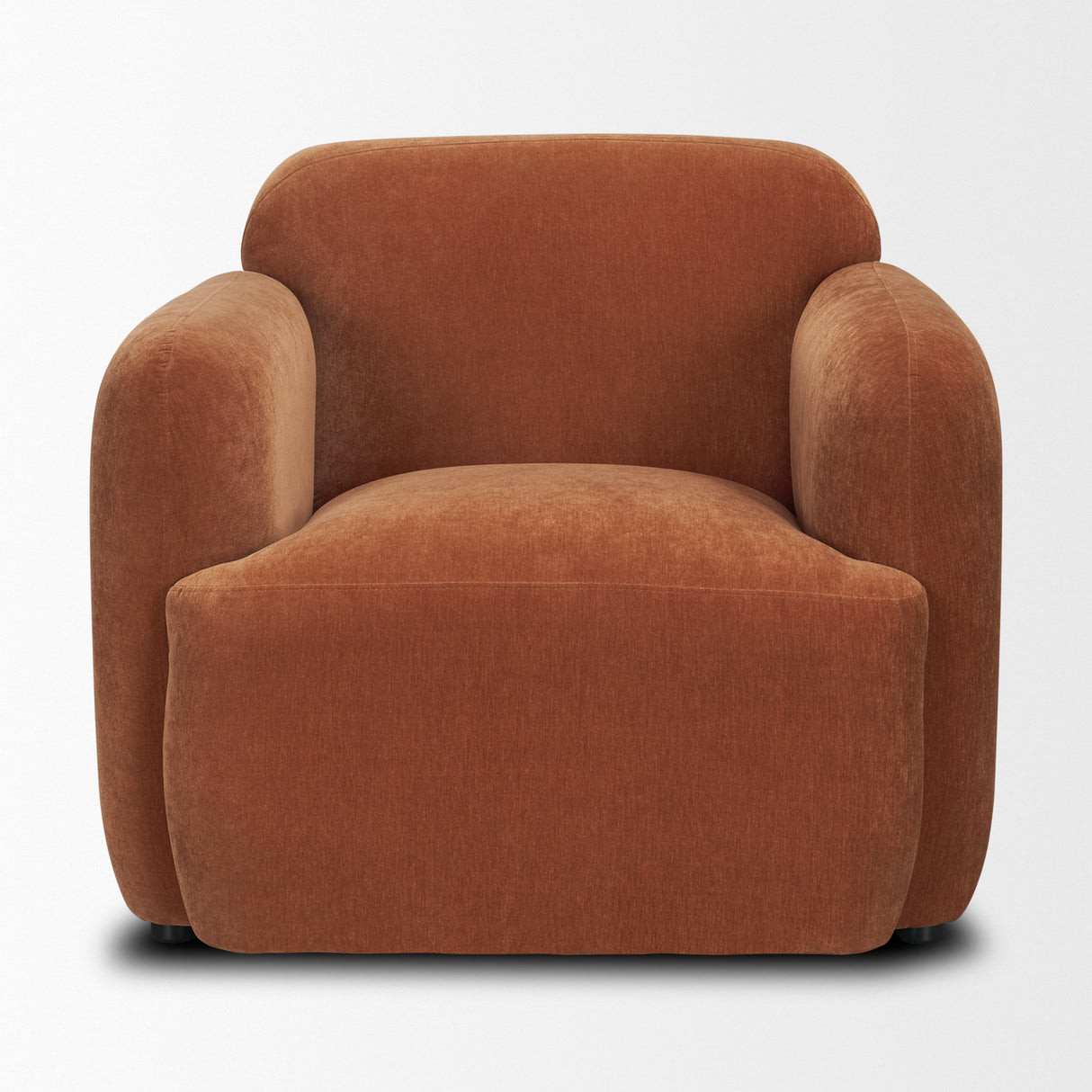 Saga Stonewashed Rust Chenille Fabric Upholstered Chair from Mercana - Luna Furniture