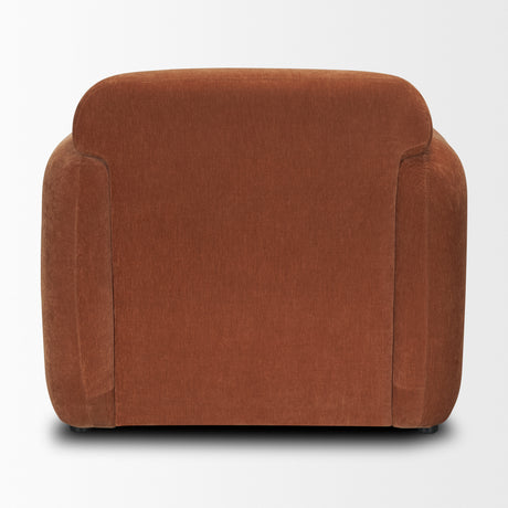 Saga Stonewashed Rust Chenille Fabric Upholstered Chair from Mercana - Luna Furniture