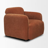 Saga Stonewashed Rust Chenille Fabric Upholstered Chair from Mercana - Luna Furniture