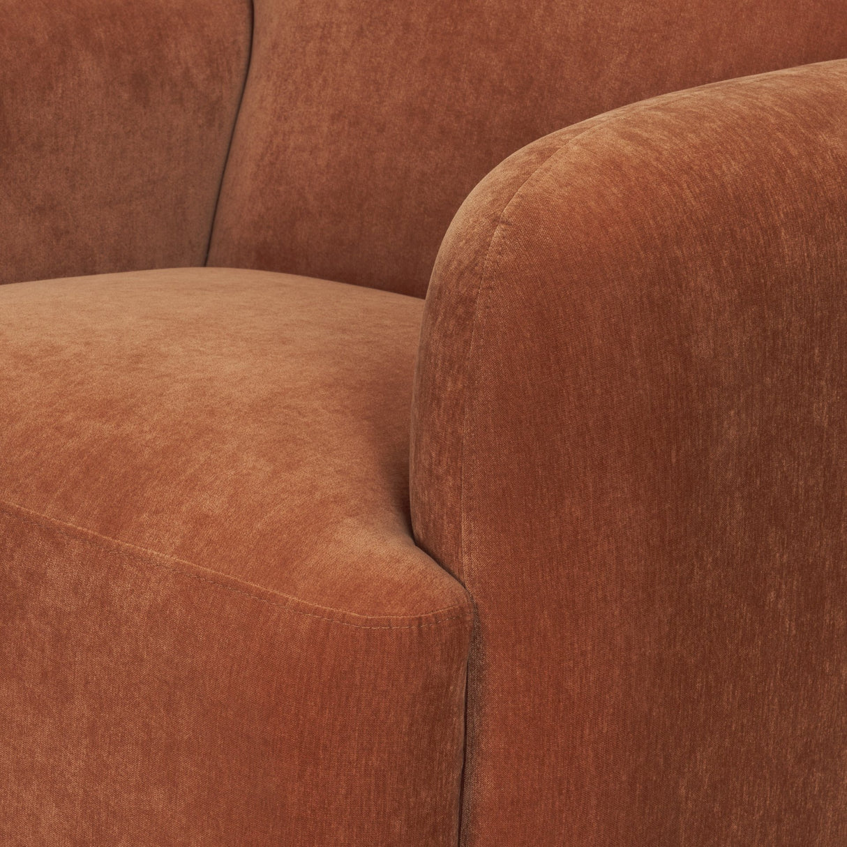 Saga Stonewashed Rust Chenille Fabric Upholstered Chair from Mercana - Luna Furniture