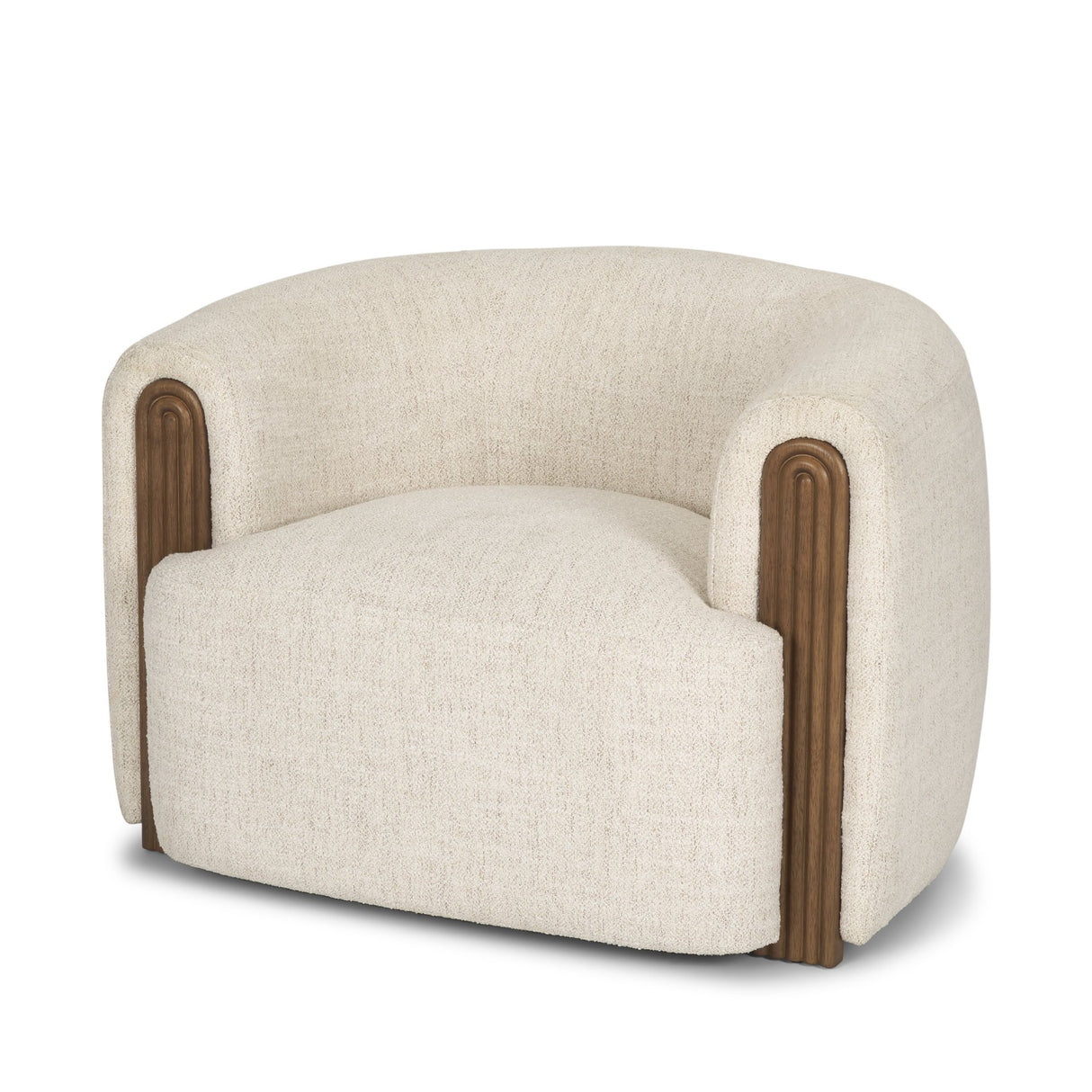 Kornelia Soft Oatmeal Fabric Barrel Accent Chair from Mercana - Luna Furniture