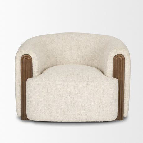 Kornelia Soft Oatmeal Fabric Barrel Accent Chair from Mercana - Luna Furniture