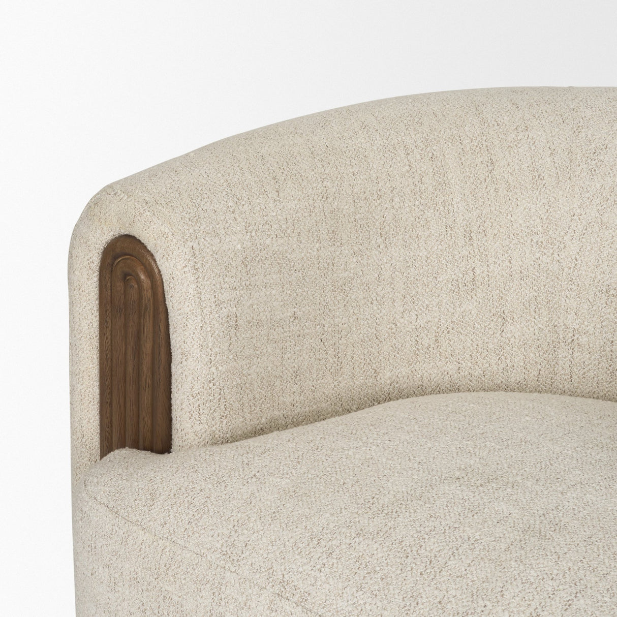 Kornelia Soft Oatmeal Fabric Barrel Accent Chair from Mercana - Luna Furniture
