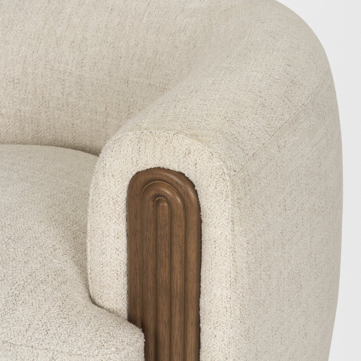 Kornelia Soft Oatmeal Fabric Barrel Accent Chair from Mercana - Luna Furniture