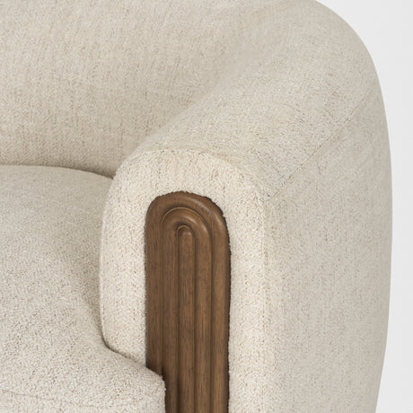 Kornelia Soft Oatmeal Fabric Barrel Accent Chair from Mercana - Luna Furniture