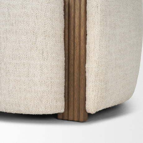 Kornelia Soft Oatmeal Fabric Barrel Accent Chair from Mercana - Luna Furniture