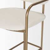Parker 30" Seat Height Cream Fabric Seat Gold Metal Bar Stool from Mercana - Luna Furniture