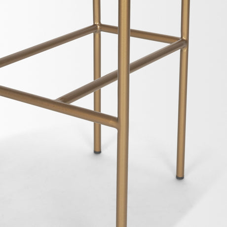 Parker 30" Seat Height Cream Fabric Seat Gold Metal Bar Stool from Mercana - Luna Furniture