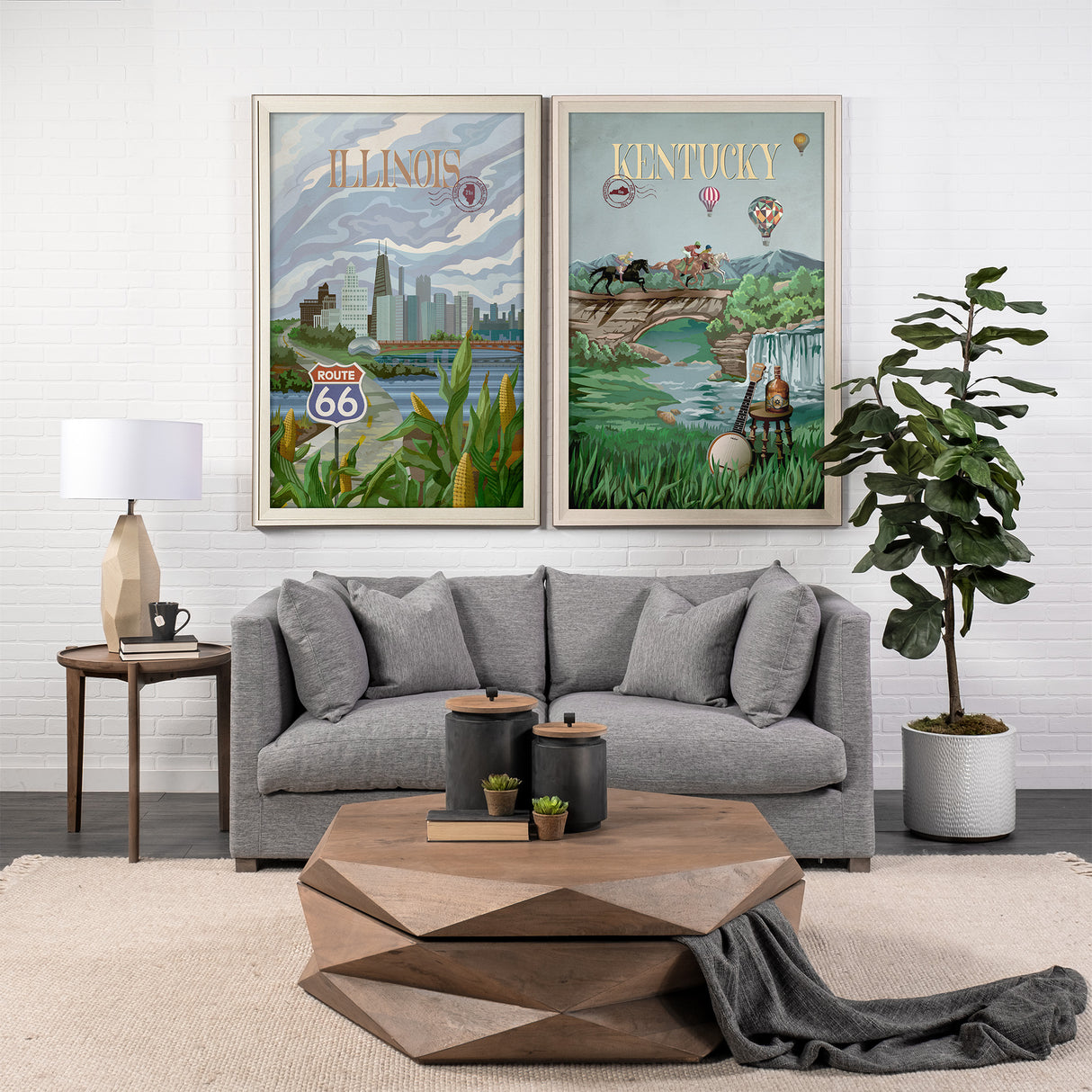 Illinois Go USA (XL) by Mercana Studio a Hand Embellished Decograph Framed Art Print under Glass from Mercana - Luna Furniture