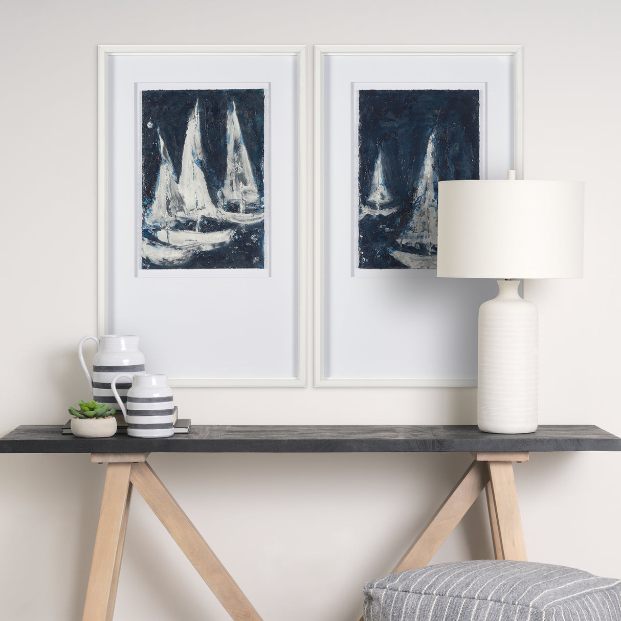 Paper Boats I by Studio M a Framed Art Print Matted under Glass from Mercana - Luna Furniture