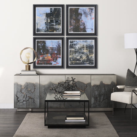 City Vibe IV by Mercana Studio a Hand Embellished Textured Framed Art Print Matted under Glass from Mercana - Luna Furniture